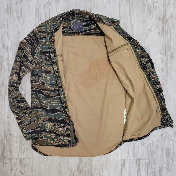 ZARA MAN Camo Denim Full Zip or Button Up Shirt Jacket Long Sleeve Men's S - Picture 11 of 15